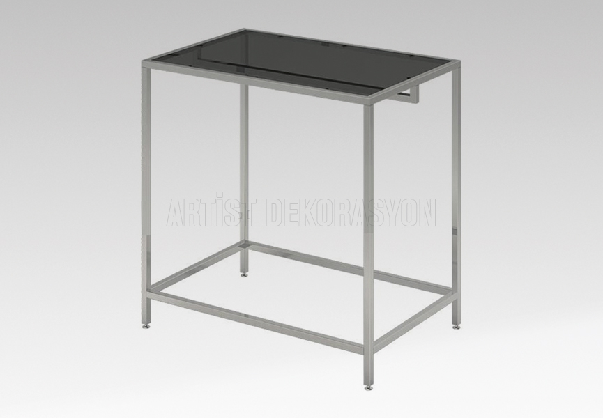 Glass Metal Middle Stand