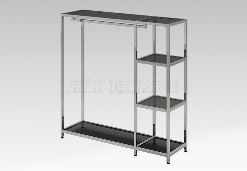 Glass Metal Middle Stand